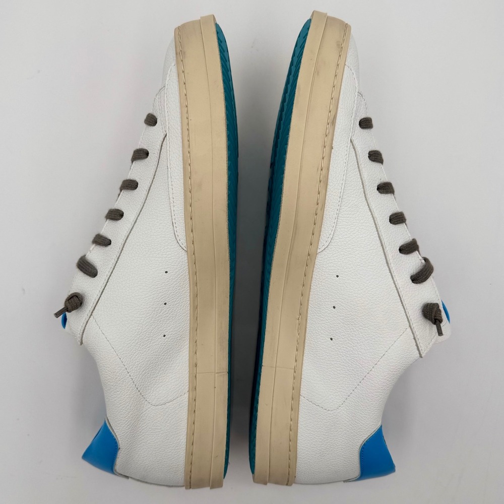 P448 John Project Sustainability Sneakers EU 45 US 11.5 White Blue Leather Italy - Picture 6 of 16
